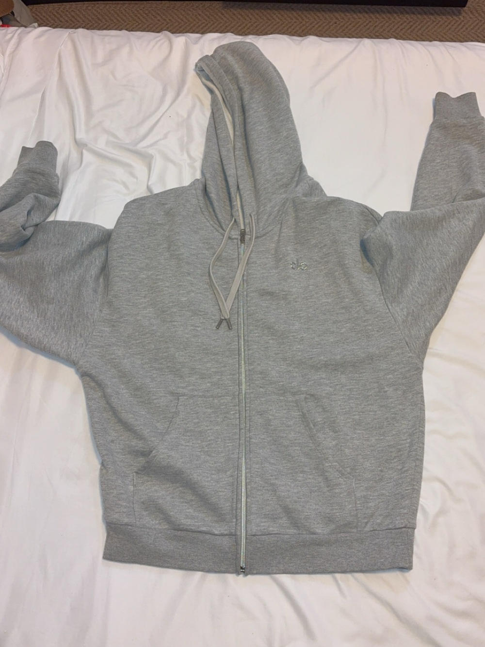 Mens alo Light Gray Full-Zip Hoodie